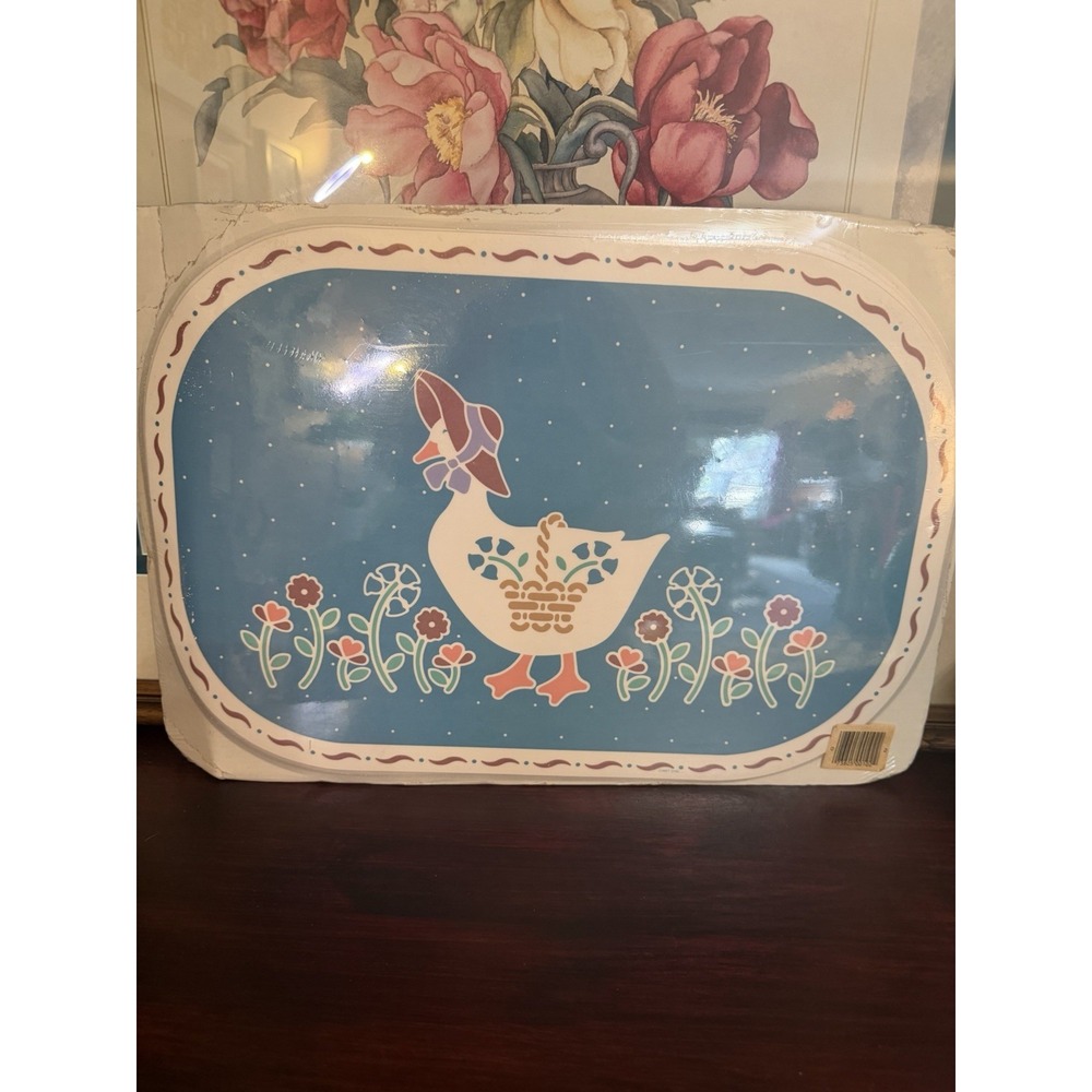 Blue Belle Goose Placemats And Decor Gift Set Kitchen Vintage Grandma Country